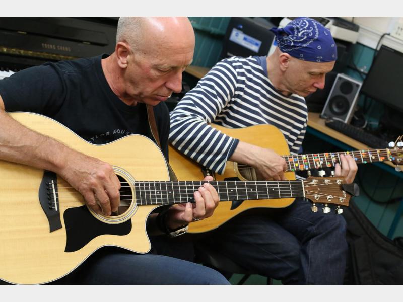 Guitar students in class